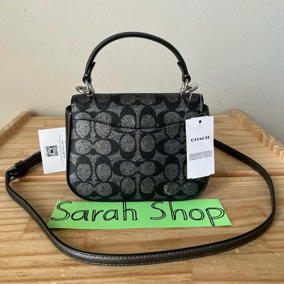 ✅Coach Lysa Top Handle Bag in Metallic Signature - Picture 3 of 15